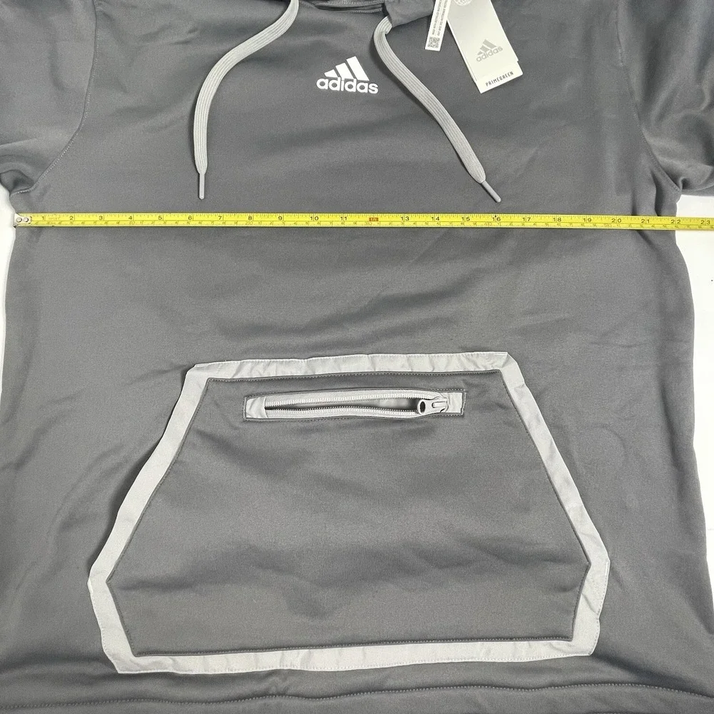 Adidas Mens Medium Grey Gray‎ Team Issue Pullover Aeroready Hoodie Sweatshirt